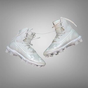 Kids Under Armour White Football Cleats